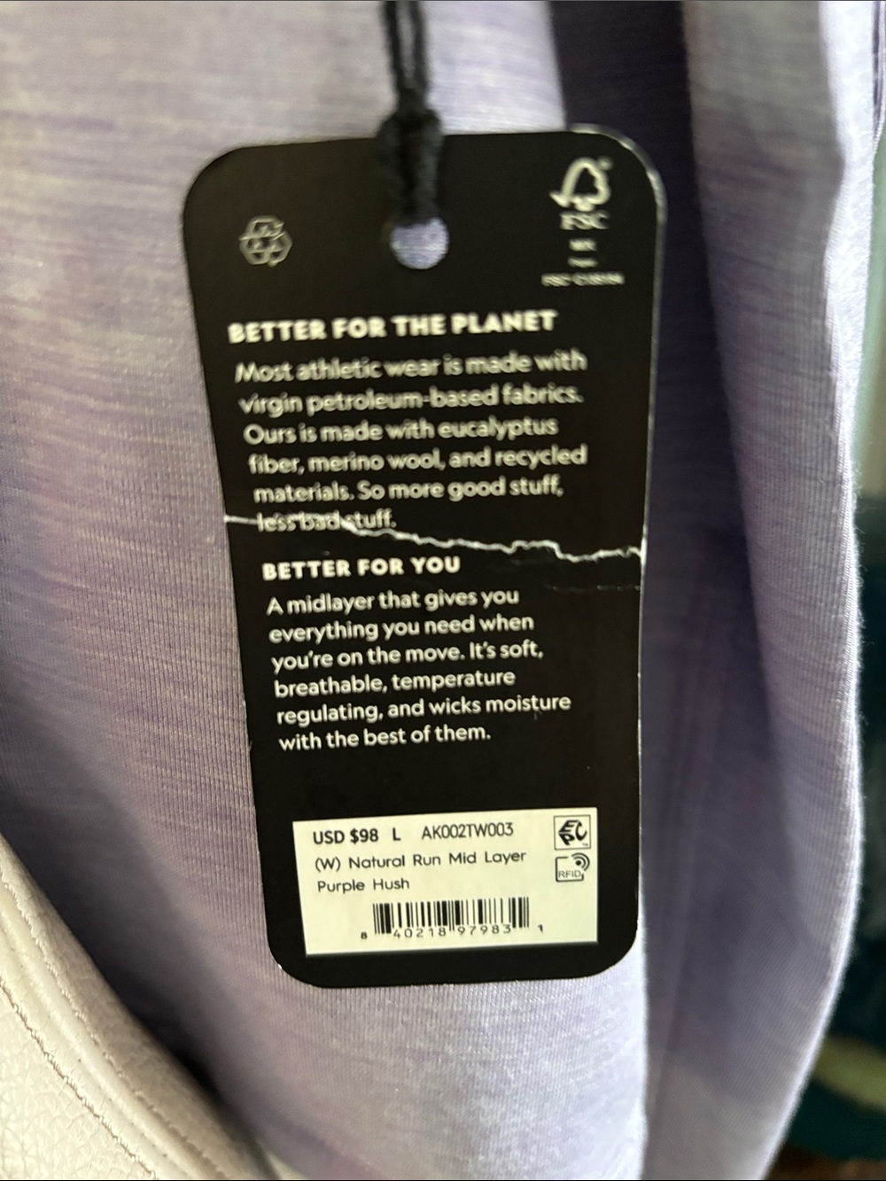 Paige jeans Lavender Light Purple Quarter-Zip Pullover all birds and Kate bag - Picture 4 of 7